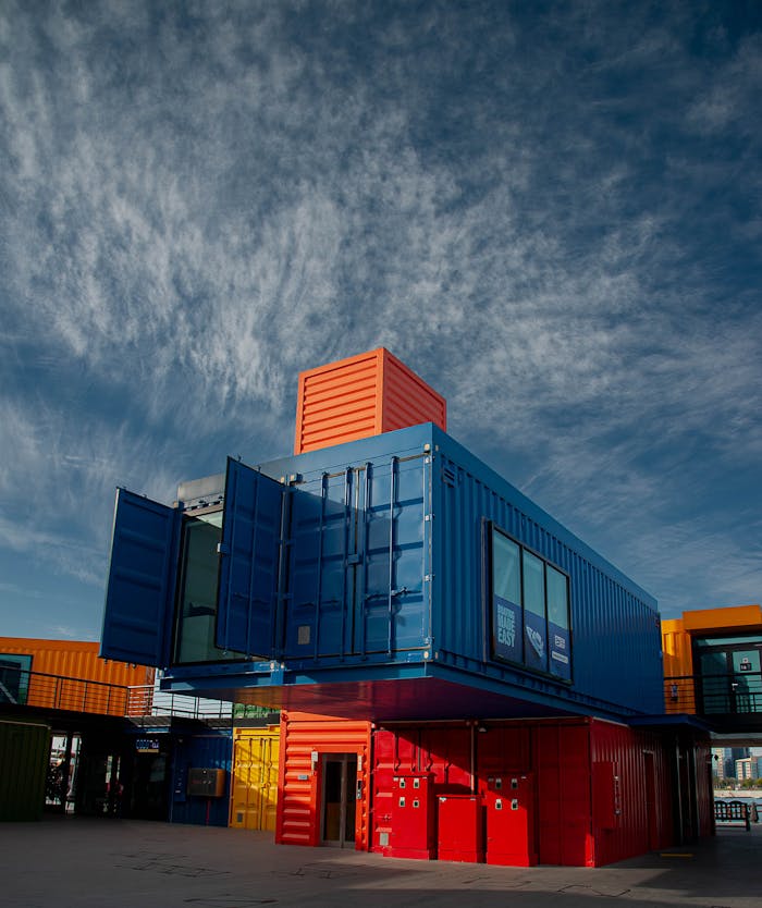 colorful stacked shipping containers