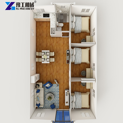 layout of 3 bedroom shipping container house