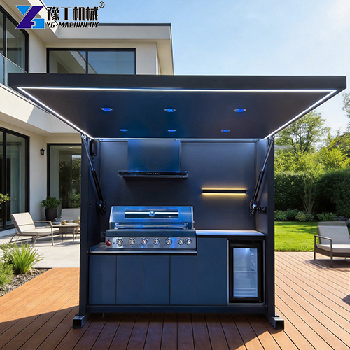 all-in-one small backyard kitchen