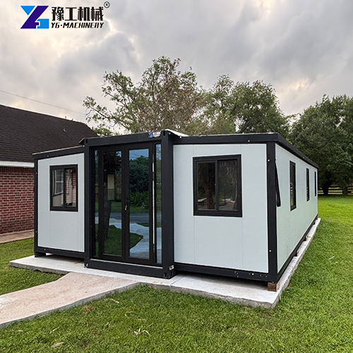container foldable house on concrete slab