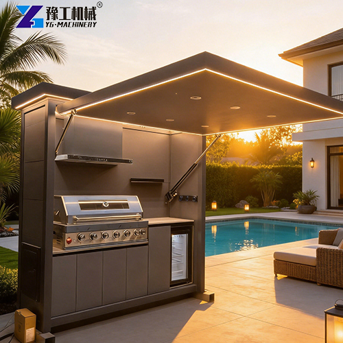 practical small backyard outdoor kitchen