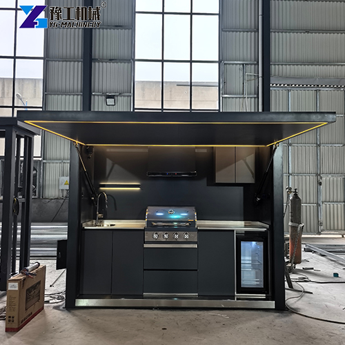 small backyard outdoor kitchen in factory